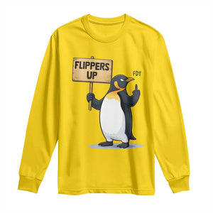 Penguins Resist Long Sleeve Shirt Flippers Up Protest TS14 Daisy Print Your Wear