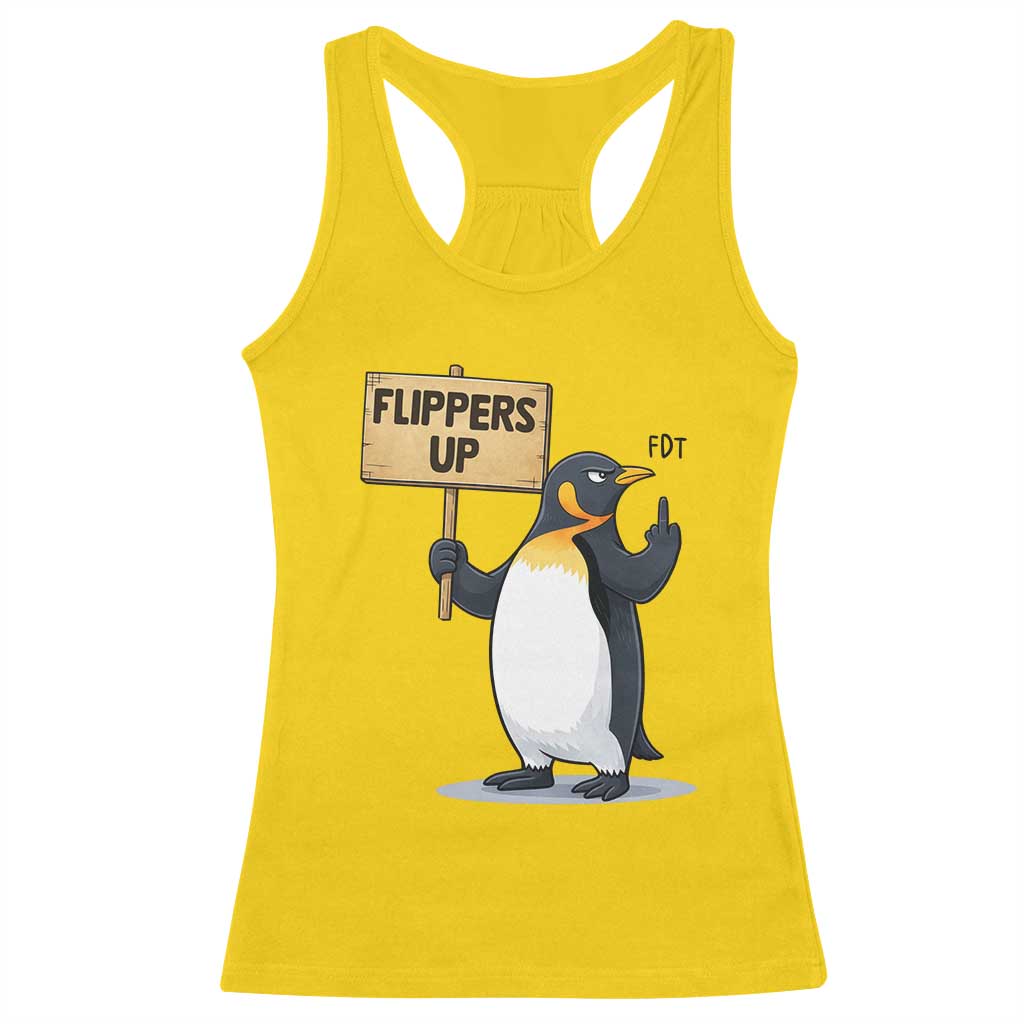 Penguins Resist Racerback Tank Top Flippers Up Protest TS14 Daisy Print Your Wear