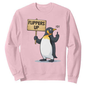 Penguins Resist Sweatshirt Flippers Up Protest TS14 Light Pink Print Your Wear