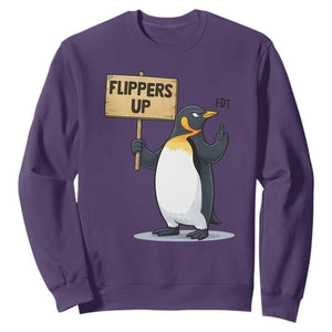 Penguins Resist Sweatshirt Flippers Up Protest TS14 Purple Print Your Wear