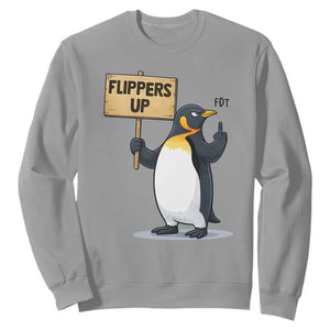 Penguins Resist Sweatshirt Flippers Up Protest TS14 Sport Gray Print Your Wear