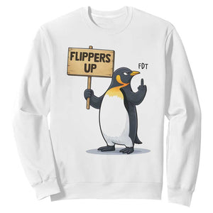 Penguins Resist Sweatshirt Flippers Up Protest TS14 White Print Your Wear