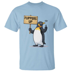 Penguins Resist T Shirt Flippers Up Protest TS14 Light Blue Print Your Wear