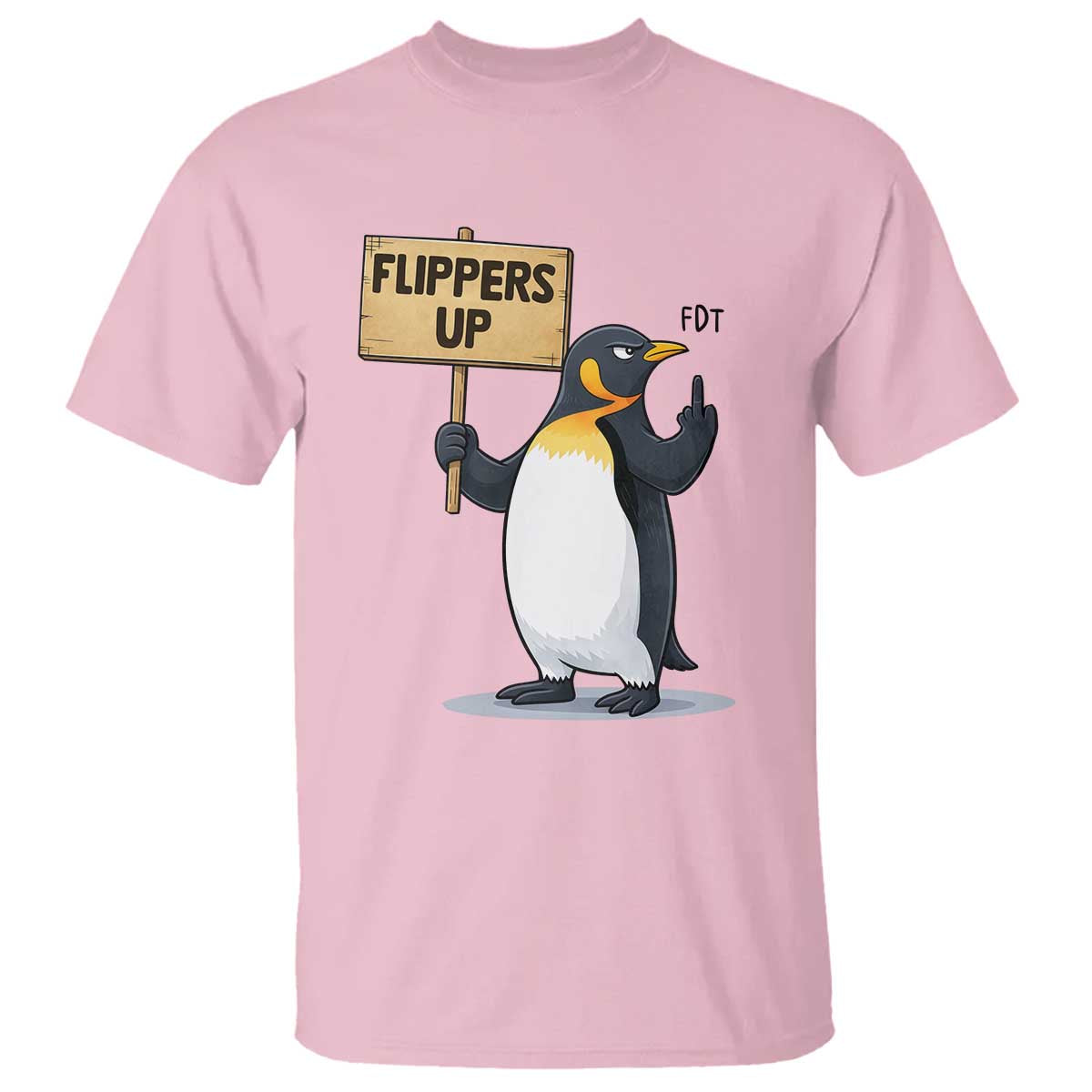 Penguins Resist T Shirt Flippers Up Protest TS14 Light Pink Print Your Wear