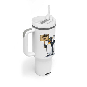 Penguins Resist Tumbler With Handle Flippers Up Protest TS14 Print Your Wear