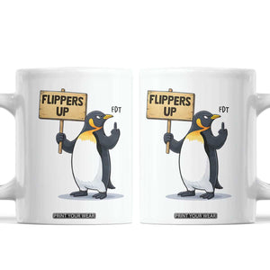 Penguins Resist Coffee Mug Flippers Up Protest TS14 White Print Your Wear