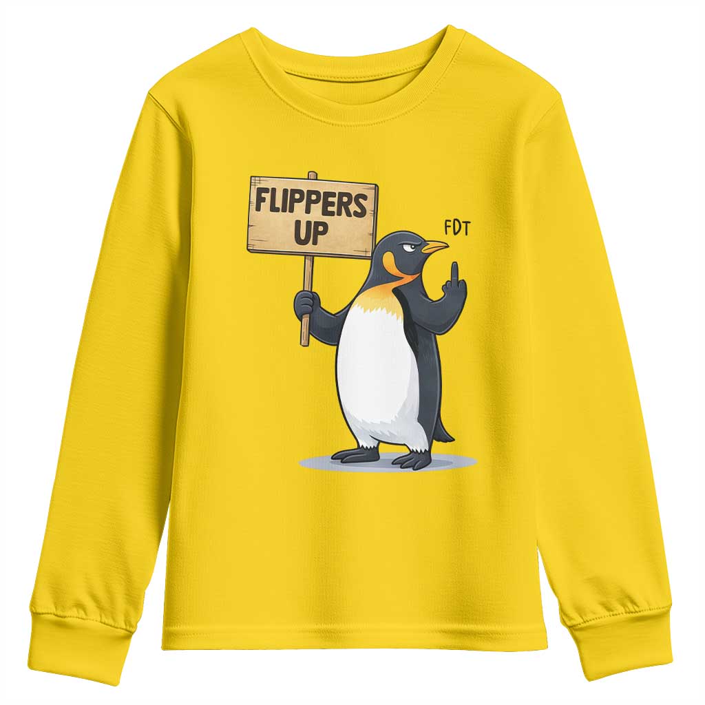 Penguins Resist Youth Sweatshirt Flippers Up Protest TS14 Daisy Print Your Wear