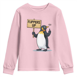 Penguins Resist Youth Sweatshirt Flippers Up Protest TS14 Light Pink Print Your Wear