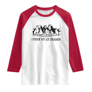 Funny Penguins Resist Protest Raglan Shirt I Pefer My Ice Crushed TS14 White Red Print Your Wear
