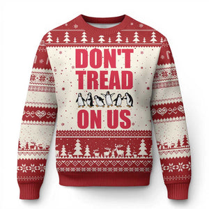 Funny Penguins Resist Protest Ugly Christmas Sweater Don't Tread On Us TS14 Beige Red Print Your Wear