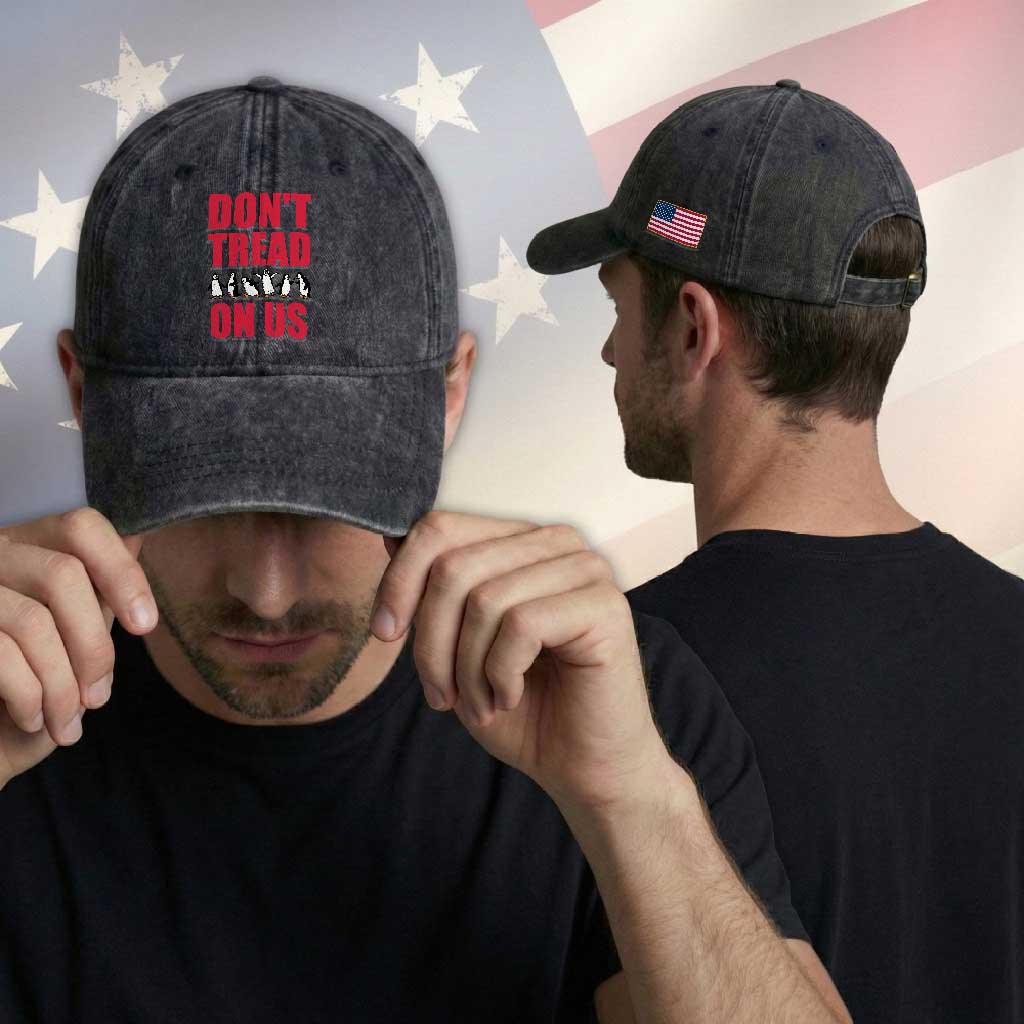 Funny Penguins Resist Protest Washed Cotton Baseball Cap Don't Tread On Us TS14 Print Your Wear