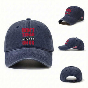Funny Penguins Resist Protest Washed Cotton Baseball Cap Don't Tread On Us TS14 Washed Cap Universal Fit Navy Print Your Wear
