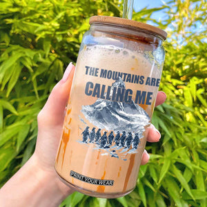 Funny Nihilist Penguin Hiking Glass Can The Mountains Are Calling Me TS14 White Print Your Wear