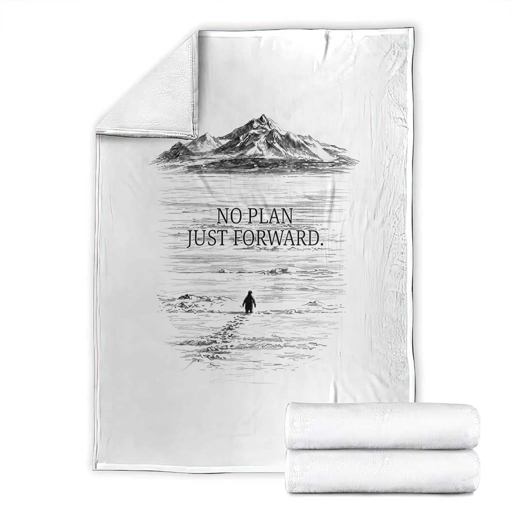 Funny Nihilist Penguin Hiking Throw Blanket No Plan Just Forward TS14 White Print Your Wear