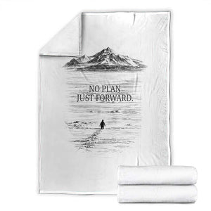 Funny Nihilist Penguin Hiking Throw Blanket No Plan Just Forward TS14 White Print Your Wear