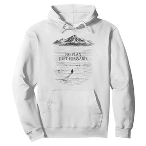 Funny Nihilist Penguin Hiking Hoodie No Plan Just Forward TS14 White Print Your Wear
