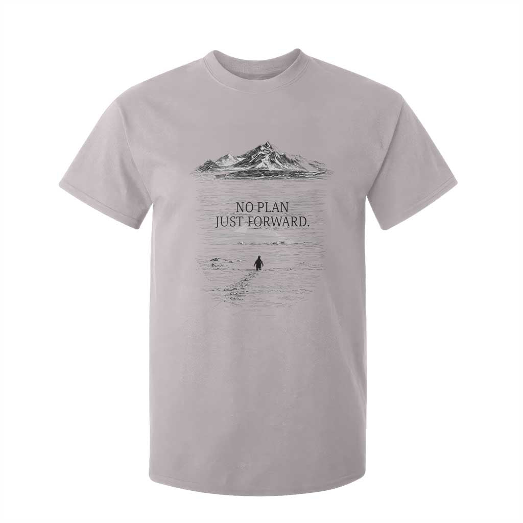 Funny Nihilist Penguin Hiking T Shirt For Kid No Plan Just Forward TS14 Ice Gray Print Your Wear