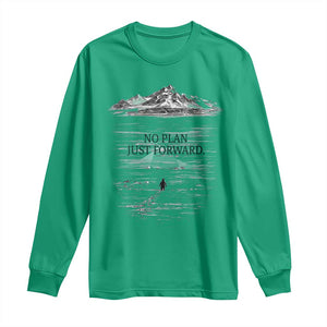 Funny Nihilist Penguin Hiking Long Sleeve Shirt No Plan Just Forward TS14 Irish Green Print Your Wear