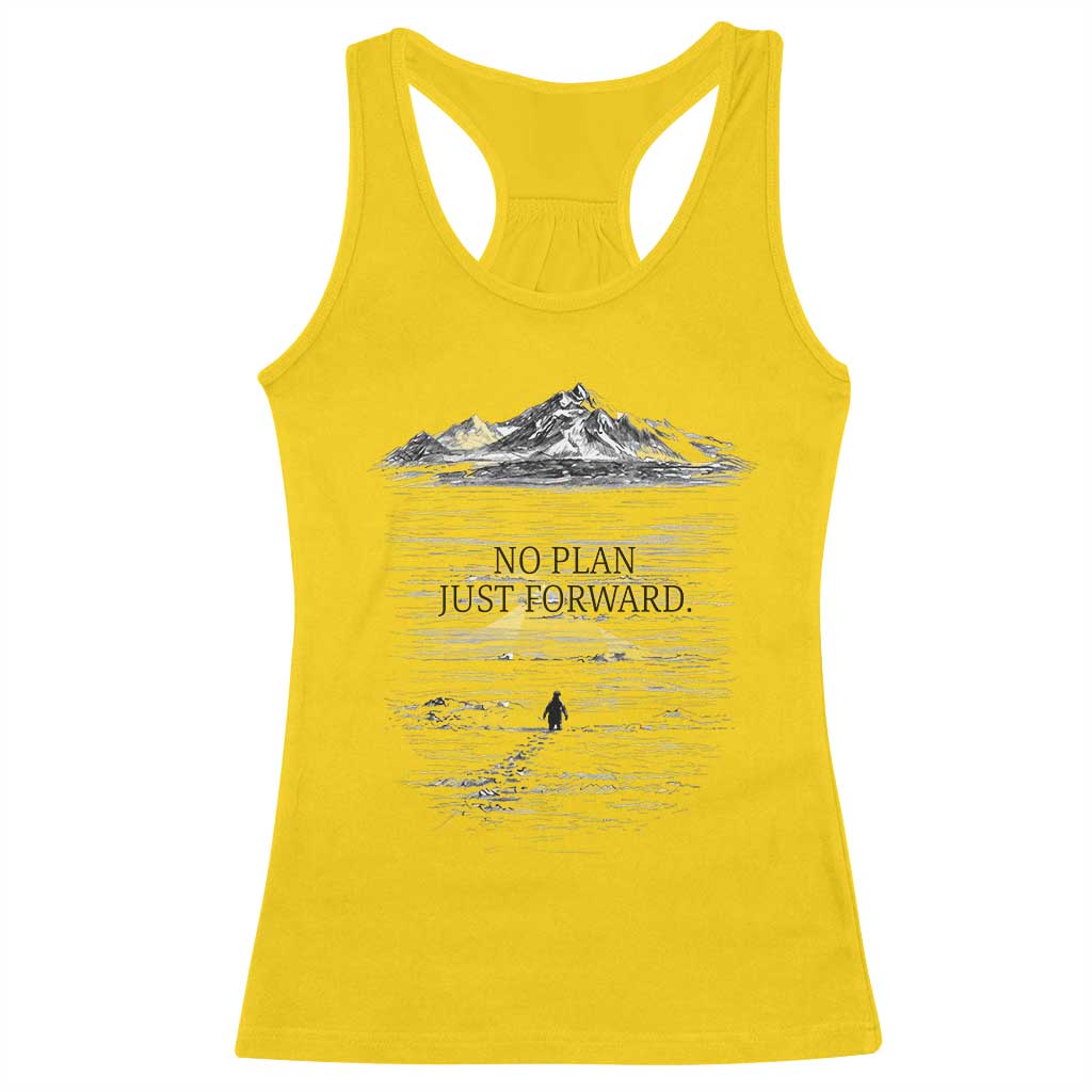 Funny Nihilist Penguin Hiking Racerback Tank Top No Plan Just Forward TS14 Daisy Print Your Wear
