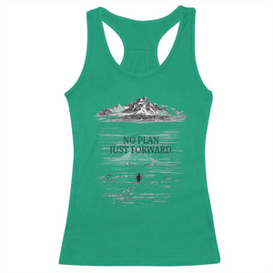 Funny Nihilist Penguin Hiking Racerback Tank Top No Plan Just Forward TS14 Irish Green Print Your Wear