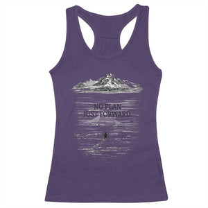 Funny Nihilist Penguin Hiking Racerback Tank Top No Plan Just Forward TS14 Purple Print Your Wear