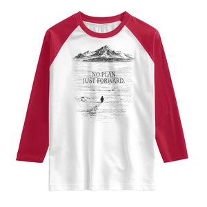 Funny Nihilist Penguin Hiking Raglan Shirt No Plan Just Forward TS14 White Red Print Your Wear