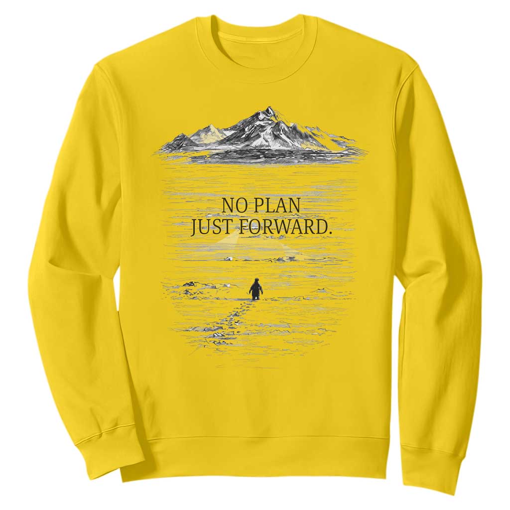 Funny Nihilist Penguin Hiking Sweatshirt No Plan Just Forward TS14 Daisy Print Your Wear