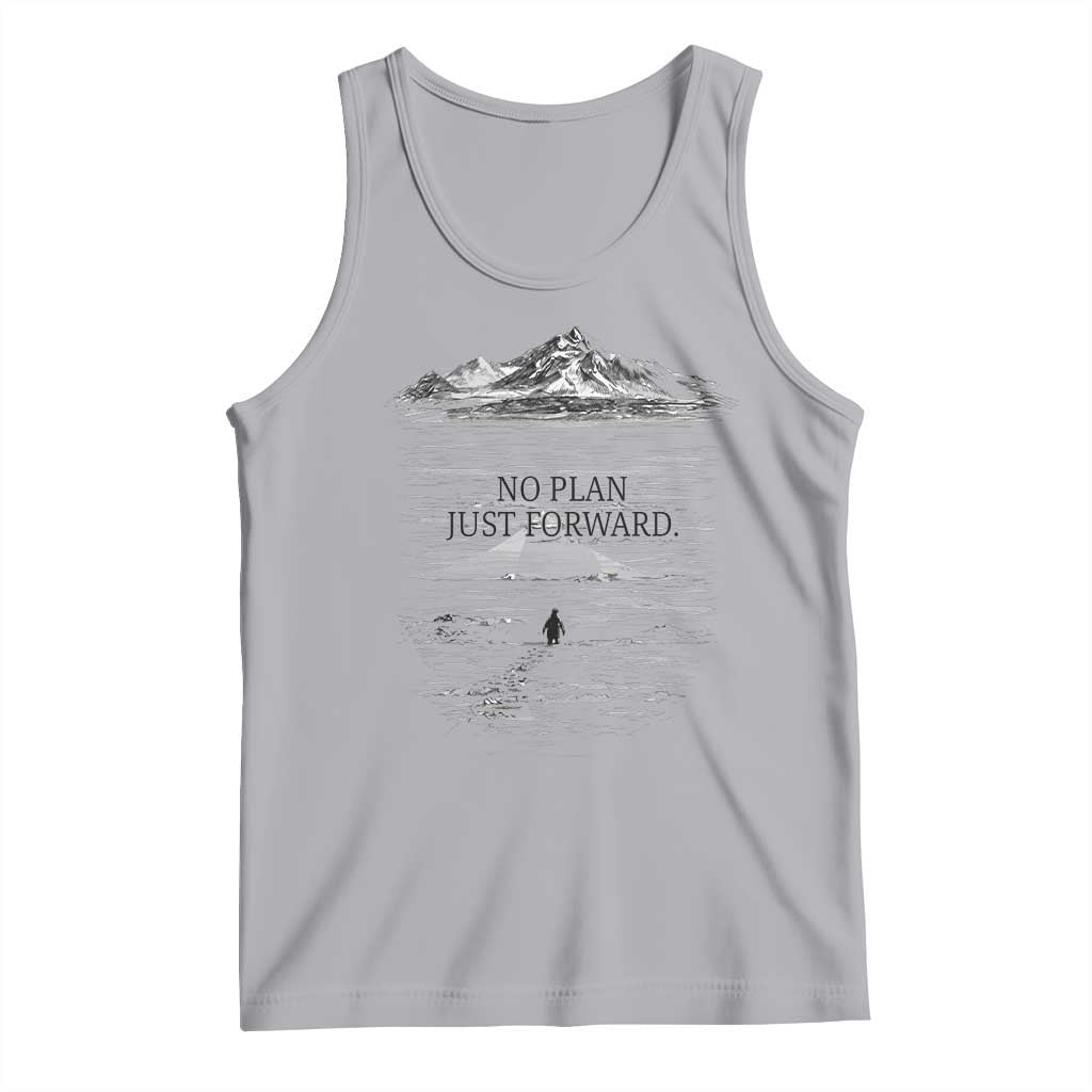 Funny Nihilist Penguin Hiking Tank Top No Plan Just Forward TS14 Athletic Heather Print Your Wear