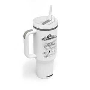 Funny Nihilist Penguin Hiking Tumbler With Handle No Plan Just Forward TS14 Print Your Wear