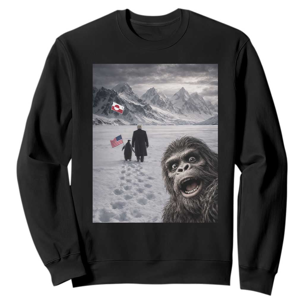 Nihilist Penguin Trump Hiking Mountains Sweatshirt Funny Bigfoot Selfie But Why TS14 Black Print Your Wear