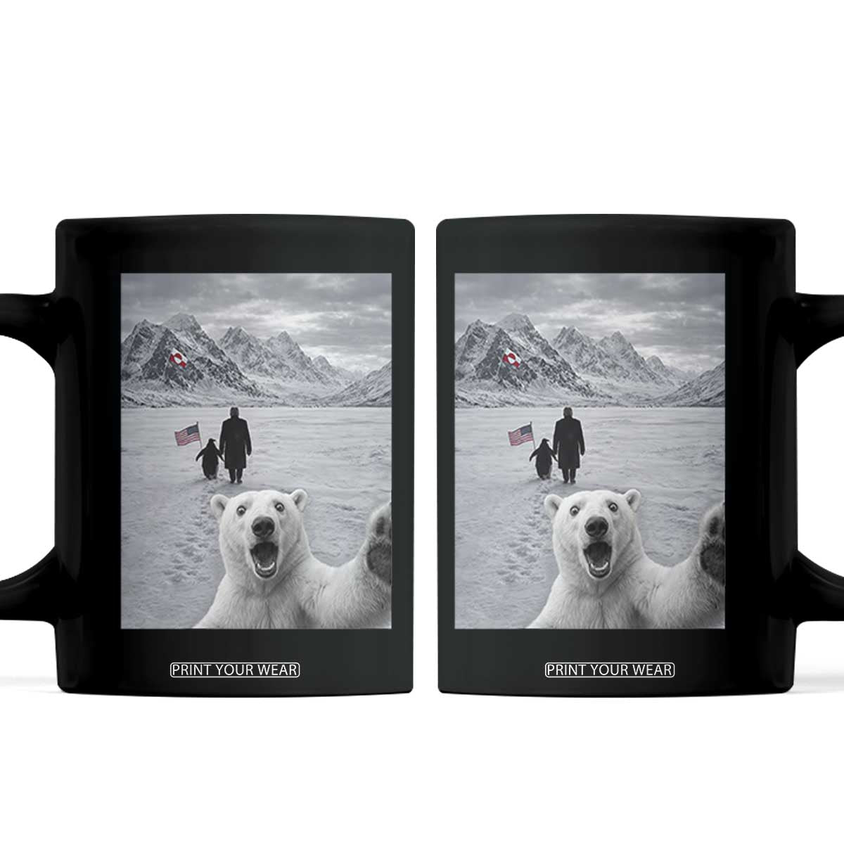 Nihilist Penguin Trump Hiking Mountains Coffee Mug Funny Polar Bear Selfie But Why TS14 Black Print Your Wear