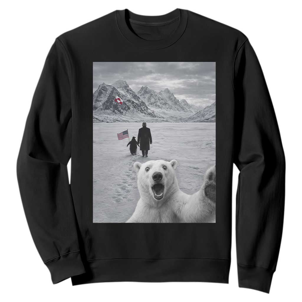 Nihilist Penguin Trump Hiking Mountains Sweatshirt Funny Polar Bear Selfie But Why TS14 Black Print Your Wear