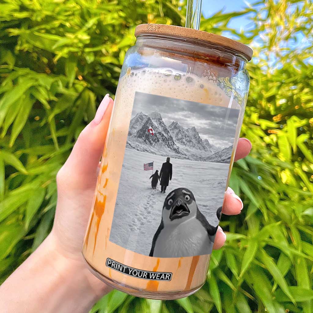 Nihilist Penguin Trump Hiking Mountains Glass Can Funny Penguin Selfie But Why TS14 Black Print Your Wear