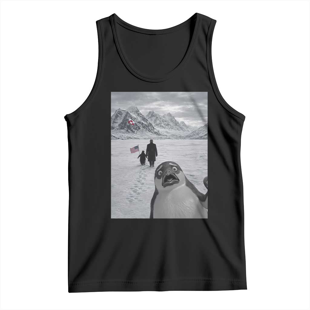 Nihilist Penguin Trump Hiking Mountains Tank Top Funny Penguin Selfie But Why TS14 Black Print Your Wear