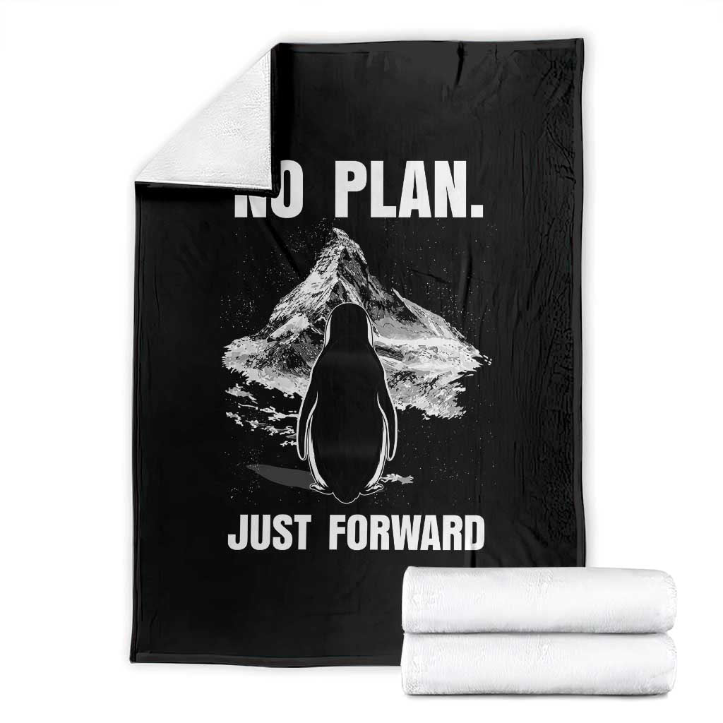 Nihilist Penguin Hiking Meme Throw Blanket No Plan Just Forward TS14 Black Print Your Wear