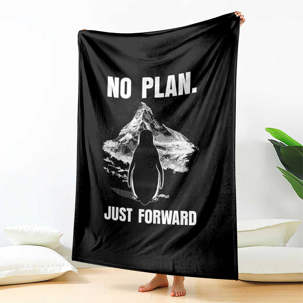 Nihilist Penguin Hiking Meme Throw Blanket No Plan Just Forward TS14 Print Your Wear
