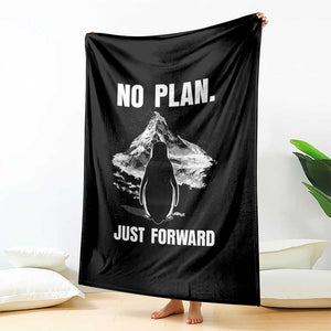 Nihilist Penguin Hiking Meme Throw Blanket No Plan Just Forward TS14 Print Your Wear