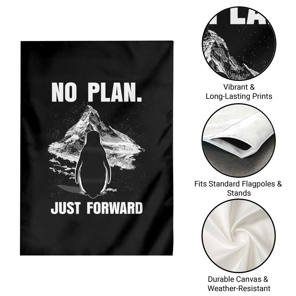 Nihilist Penguin Hiking Meme Garden Flag No Plan Just Forward TS14 Print Your Wear