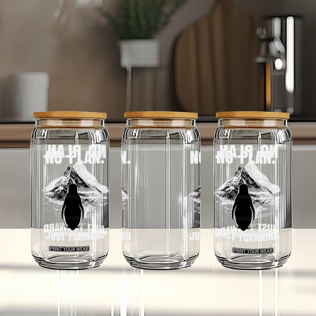 Nihilist Penguin Hiking Meme Glass Can No Plan Just Forward TS14 Print Your Wear