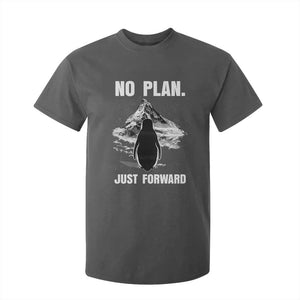 Nihilist Penguin Hiking Meme T Shirt For Kid No Plan Just Forward TS14 Dark Heather Print Your Wear