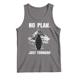 Nihilist Penguin Hiking Meme Tank Top No Plan Just Forward TS14 Deep Heather Print Your Wear