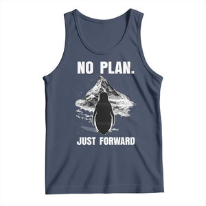 Nihilist Penguin Hiking Meme Tank Top No Plan Just Forward TS14 Navy Print Your Wear