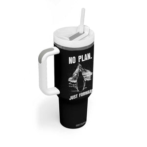 Nihilist Penguin Hiking Meme Tumbler With Handle No Plan Just Forward TS14 Print Your Wear