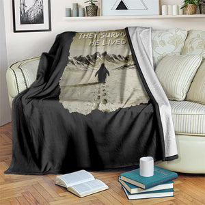 Nihilist Penguin Hiking Meme Throw Blanket They Survived He Lived TS14 Print Your Wear