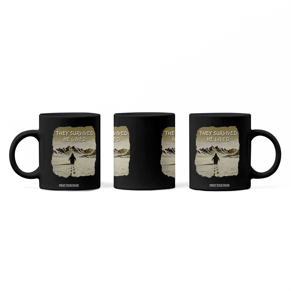 Nihilist Penguin Hiking Meme Coffee Mug They Survived He Lived TS14 Print Your Wear