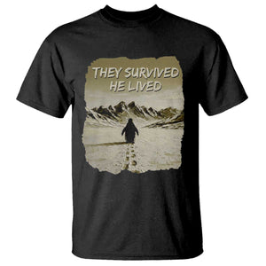 Nihilist Penguin Hiking Meme T Shirt They Survived He Lived TS14 Black Print Your Wear
