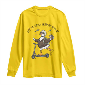 Funny Goose Support Freedom Meme Long Sleeve Shirt Off To Watch History Repart TS14 Daisy Print Your Wear