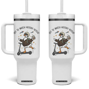 Funny Goose Support Freedom Meme Tumbler With Handle Off To Watch History Repart TS14 One Size: 40 oz White Print Your Wear