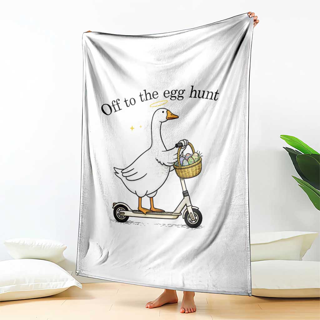 Off To The Egg Hunt Throw Blanket Funny Easter Goose TS14 Print Your Wear