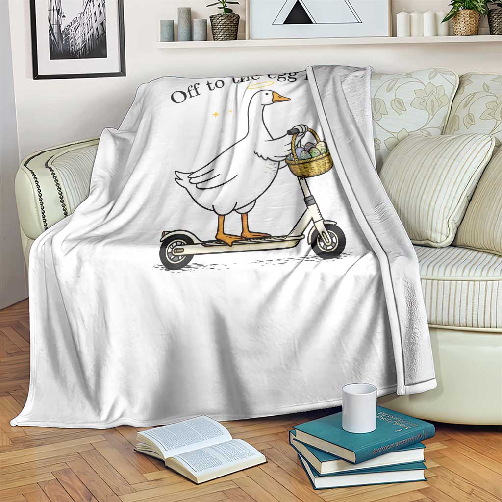 Off To The Egg Hunt Throw Blanket Funny Easter Goose TS14 Print Your Wear